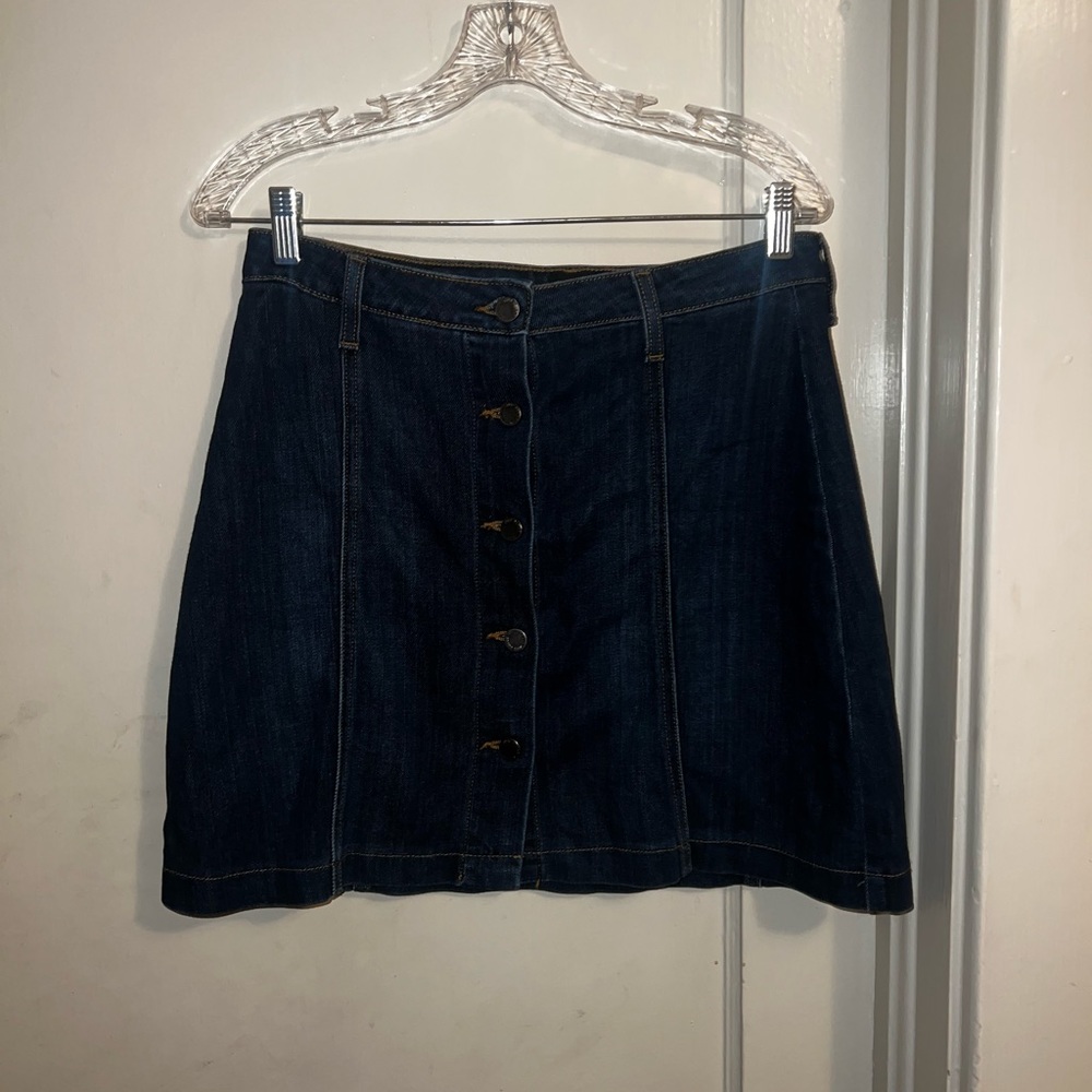 Womens Button Up Jean Skirt